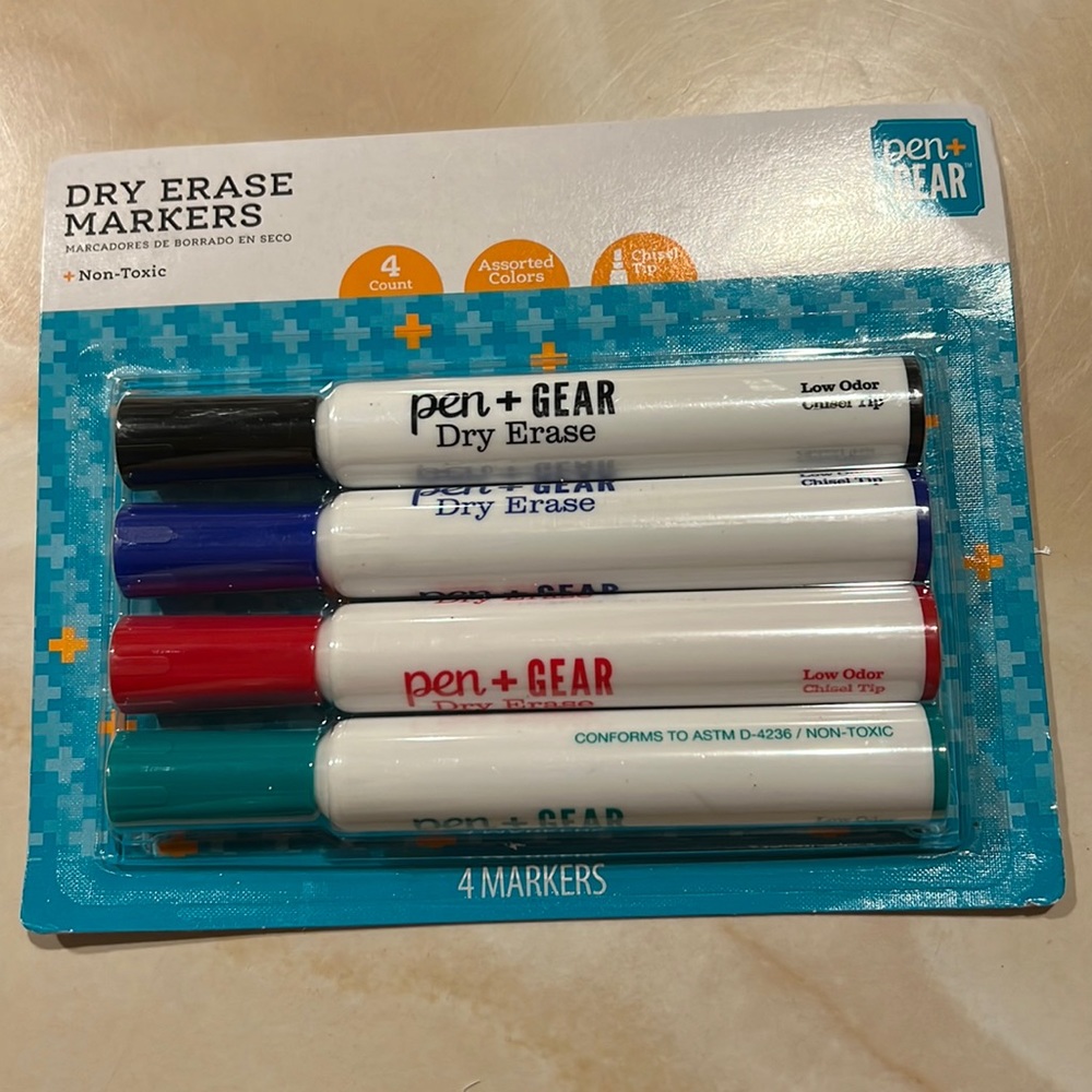 Nwt Non Toxic Pen + Gear Jumbo Dry Erase Markers